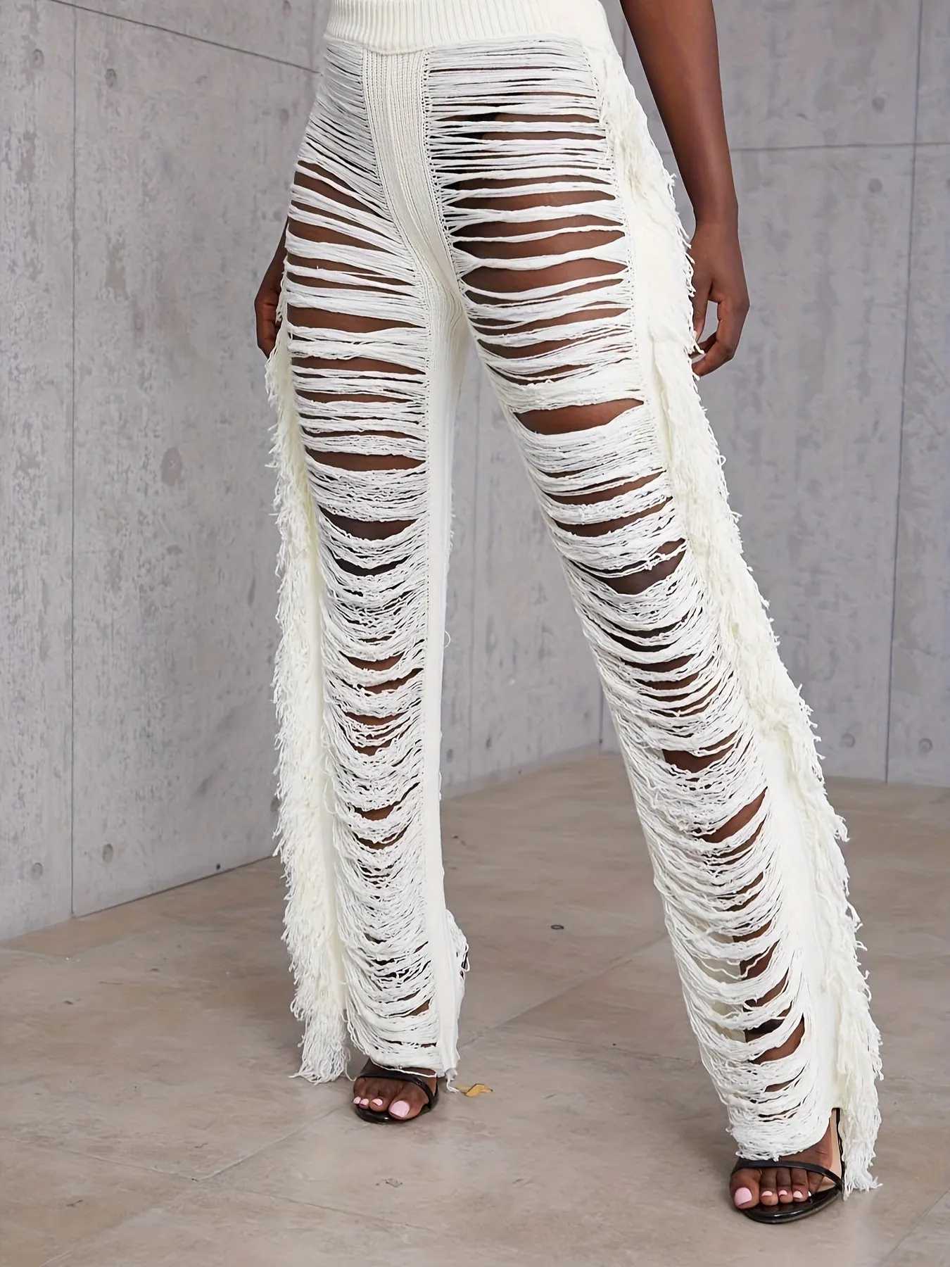Fringe Trim - Stylish Women's Casual Pants