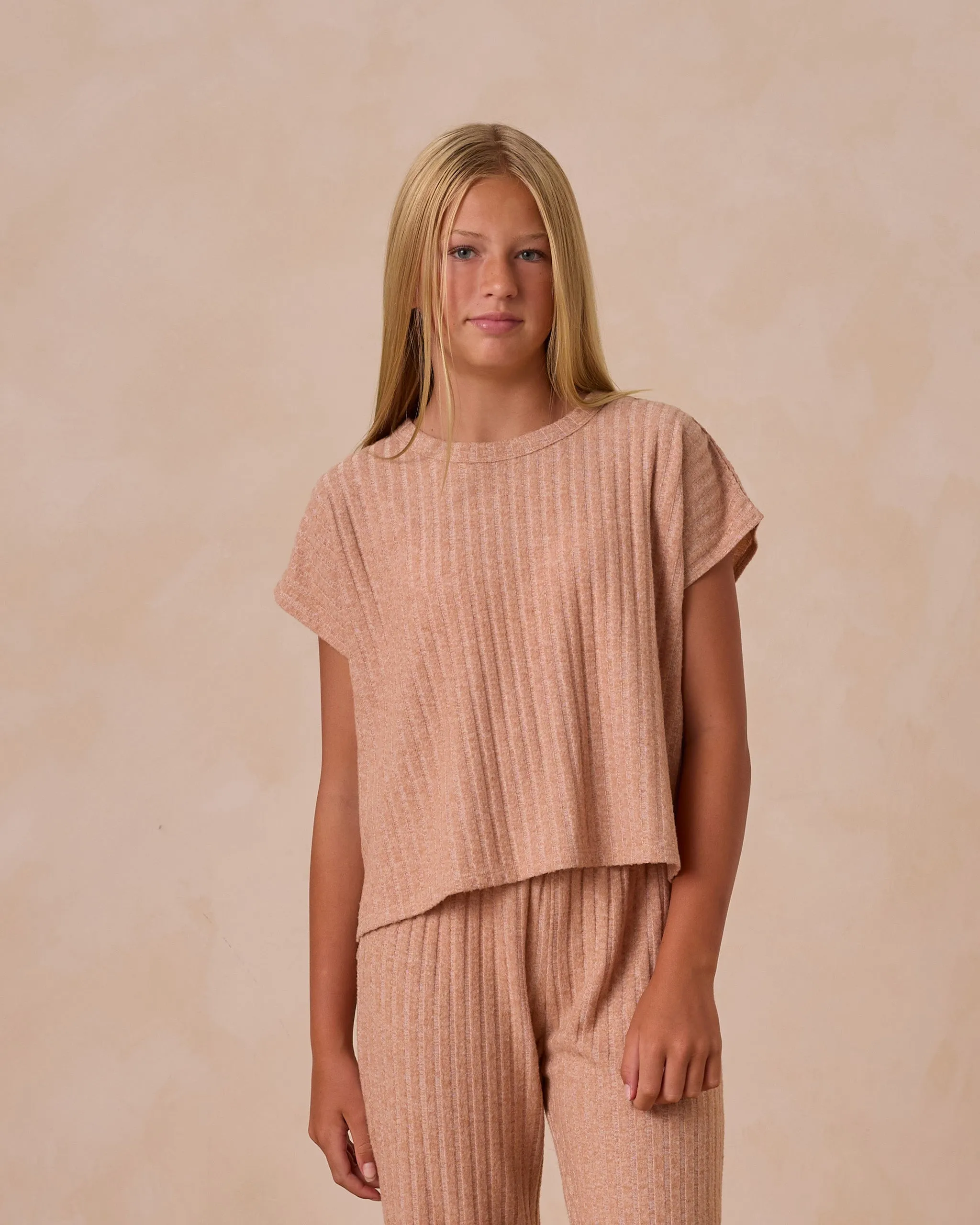 Grapefruit Rib Knit Set