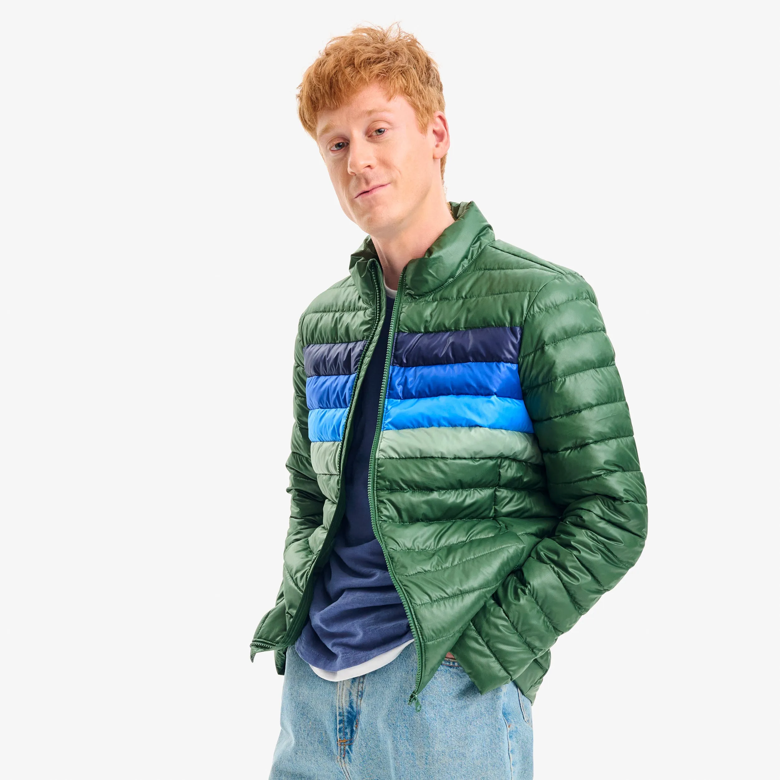 Grown-ups puffer jacket in stripe (unisex fit)