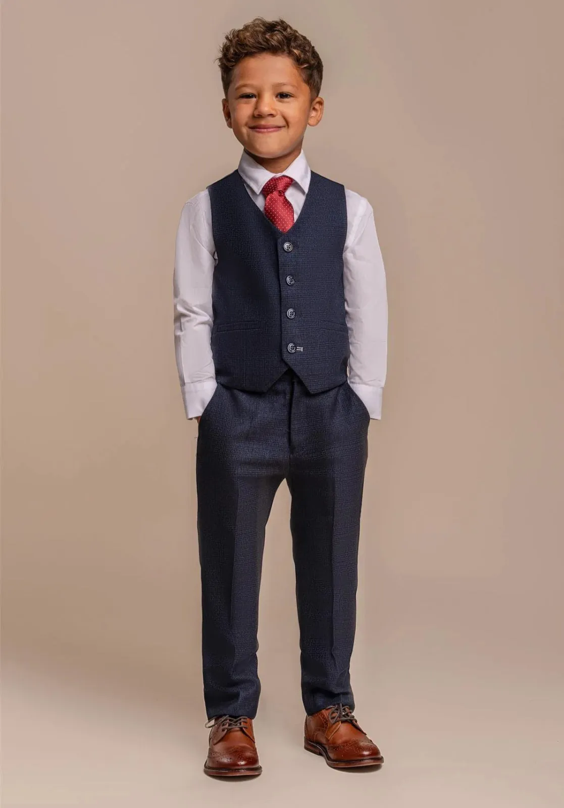 House of Cavani Boys Cardi Navy 3 pice suit