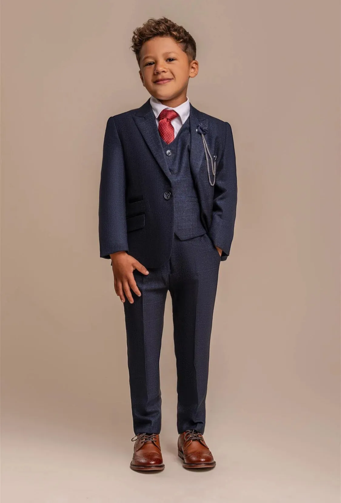 House of Cavani Boys Cardi Navy 3 pice suit