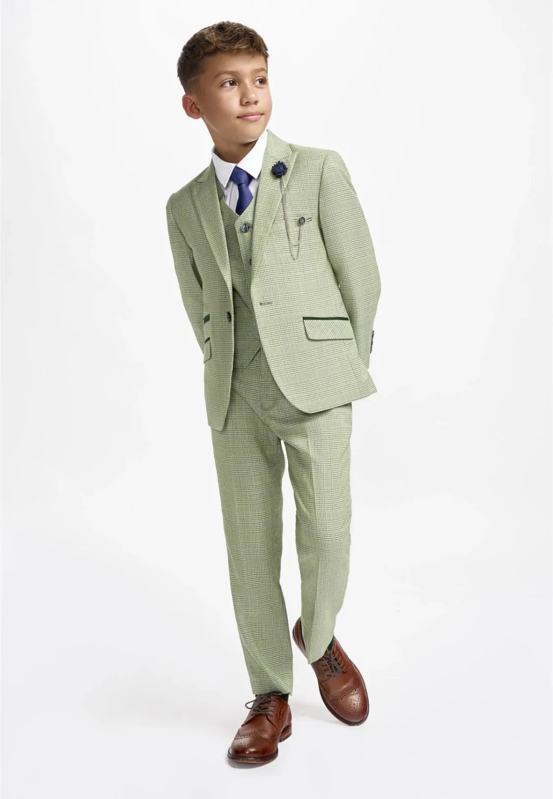 House of Cavani Cardi  Boys Sage Green 3 pice suit