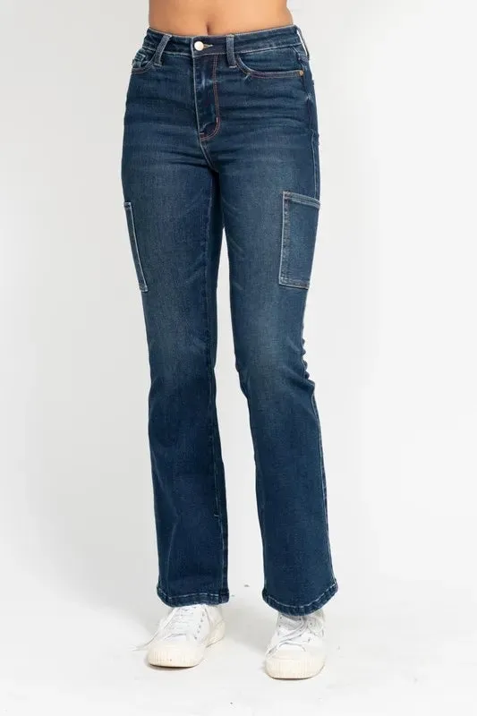 Judy Blue High Waist Cargo Bootcut Jeans