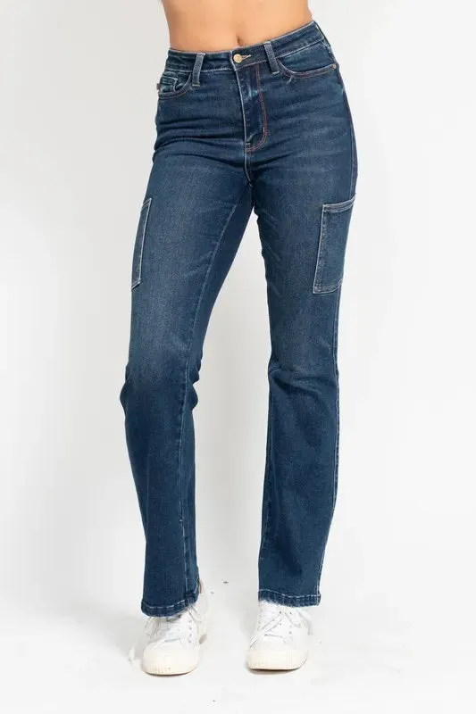 Judy Blue High Waist Cargo Bootcut Jeans