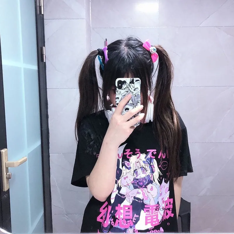 Kawaii Black Punk Anime T-shirt