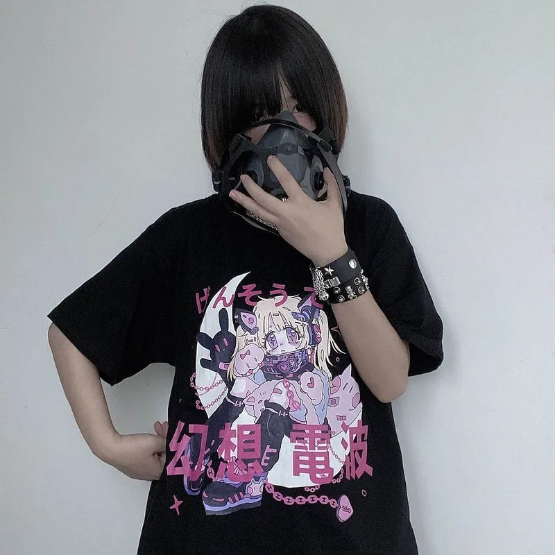 Kawaii Black Punk Anime T-shirt