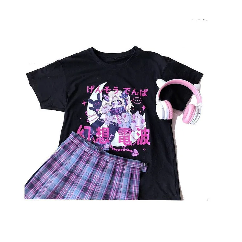 Kawaii Black Punk Anime T-shirt
