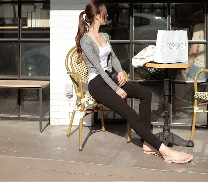 Korea Dongdaemun Women Trendy Elegant V-Neck Single-Breasted Short Cardigan Thin Sexy Tops Outerwear