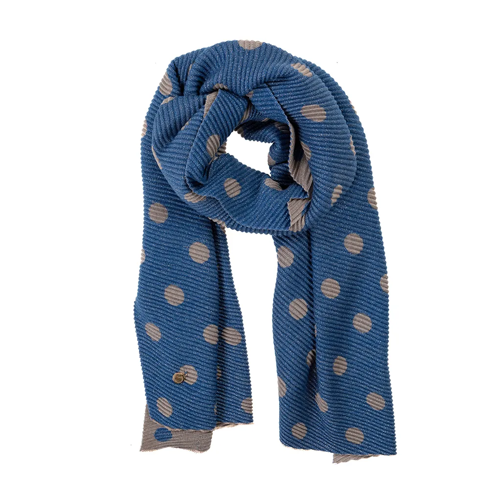 Ladies Reversible Small Spotty Patterned Scarf By Alex Max
