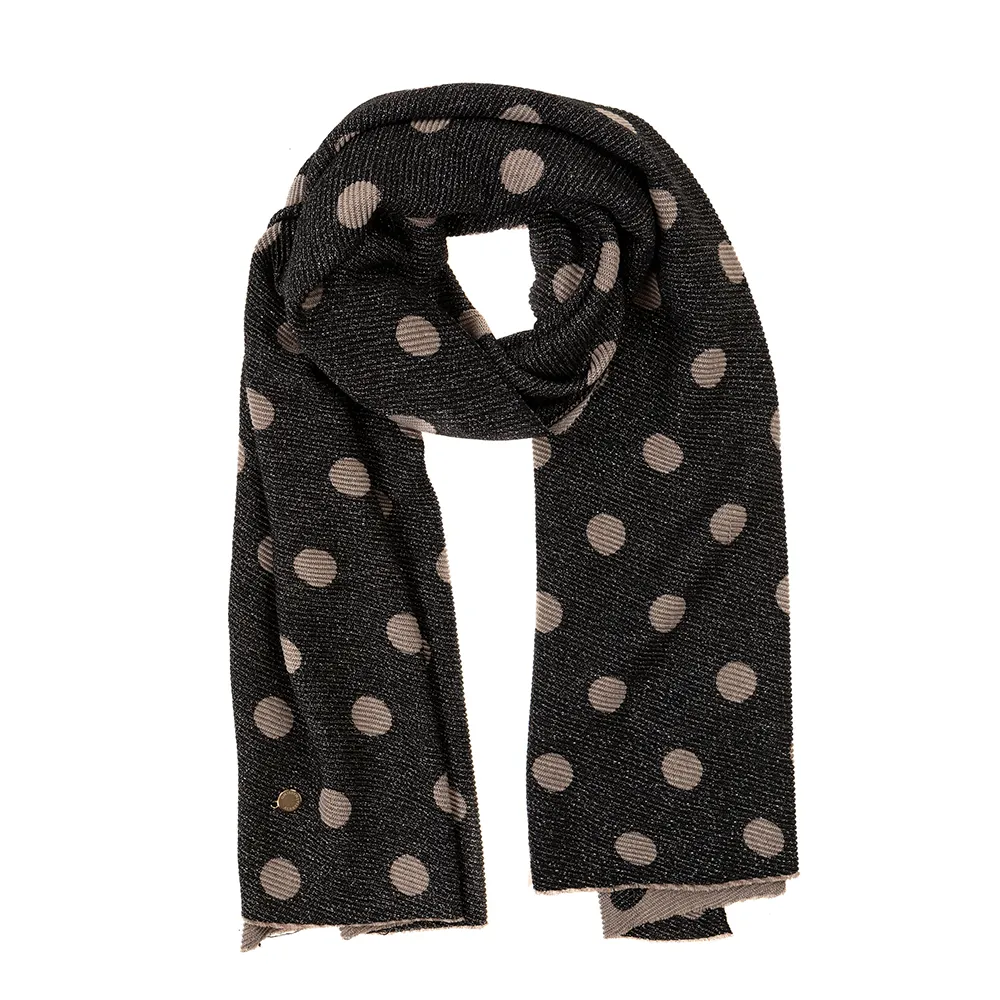 Ladies Reversible Small Spotty Patterned Scarf By Alex Max