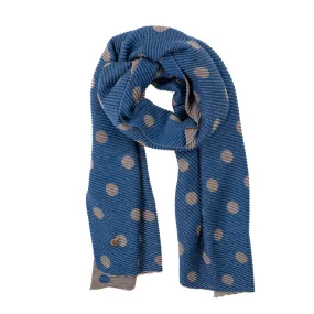 Ladies Reversible Small Spotty Patterned Scarf By Alex Max