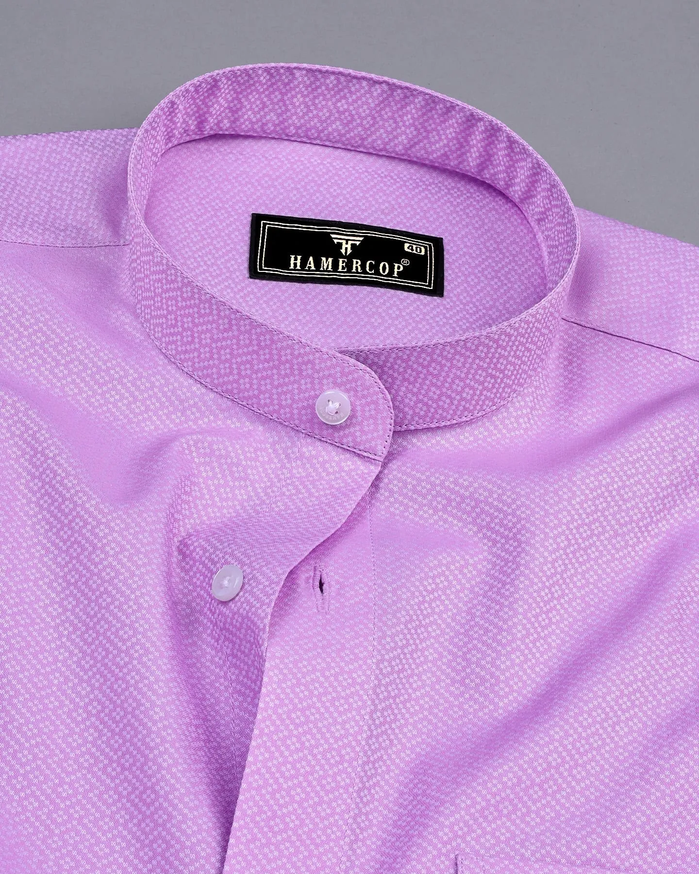 Light Violet Purple Dobby Textured Cotton Shirt