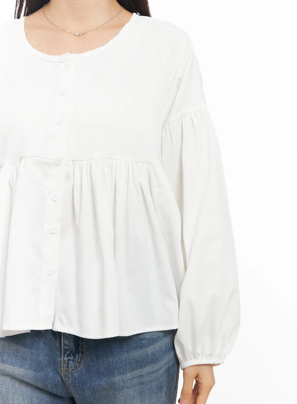 Loose-Fit Buttoned Blouse CM512