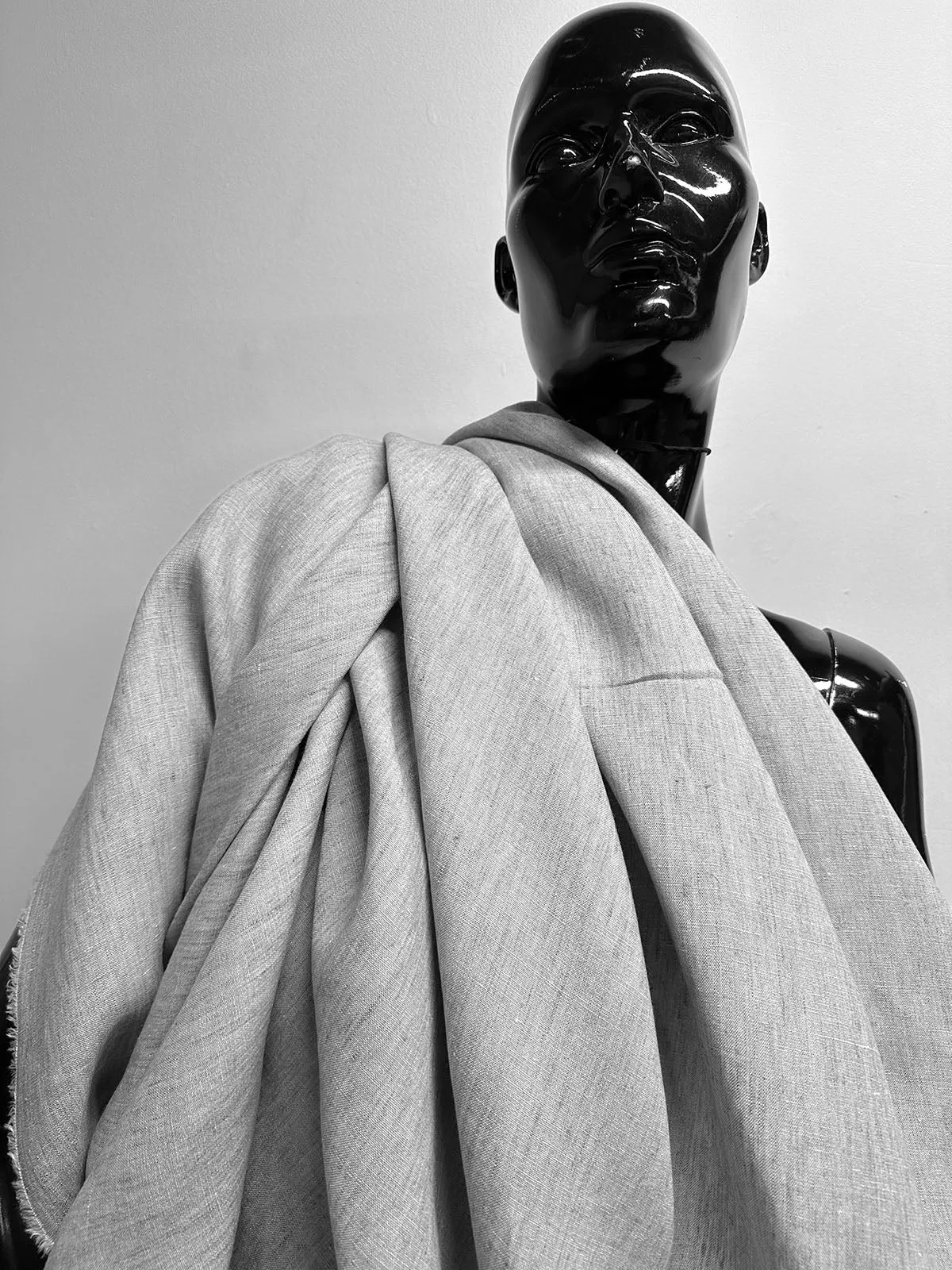 Luxury Italian Linen Shirting in Marble