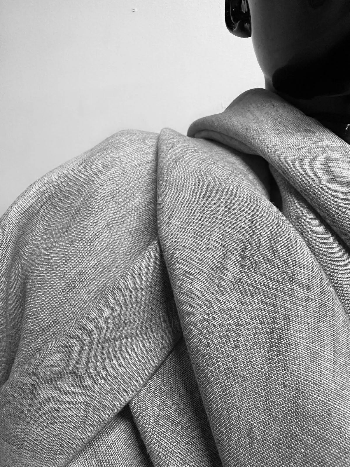 Luxury Italian Linen Shirting in Marble