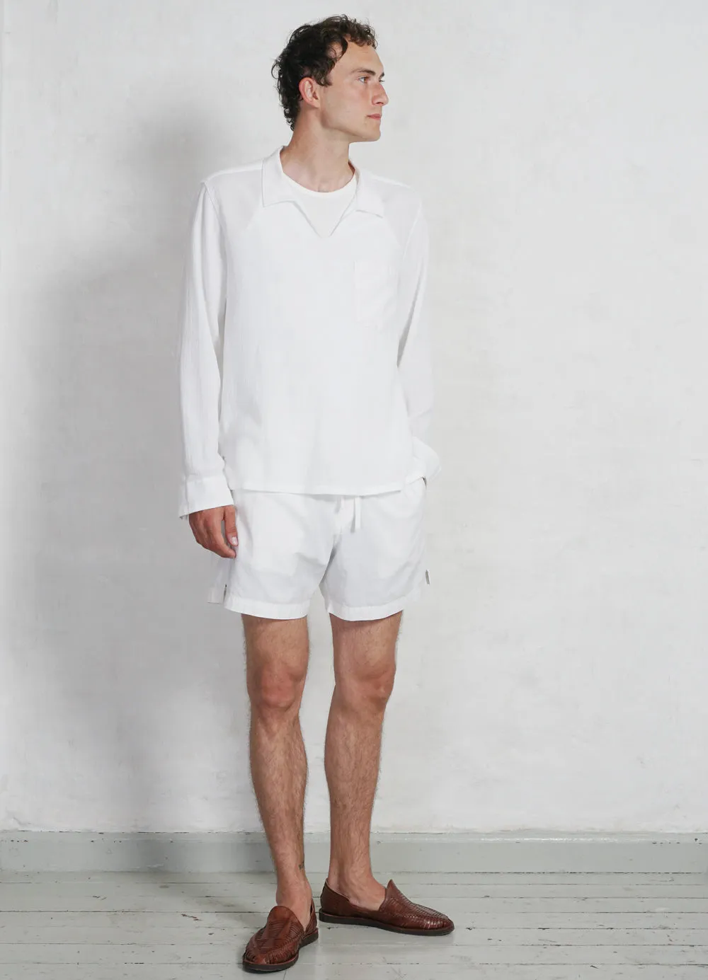 MARIUS | Casual Gauze Pull-on Shirt | White