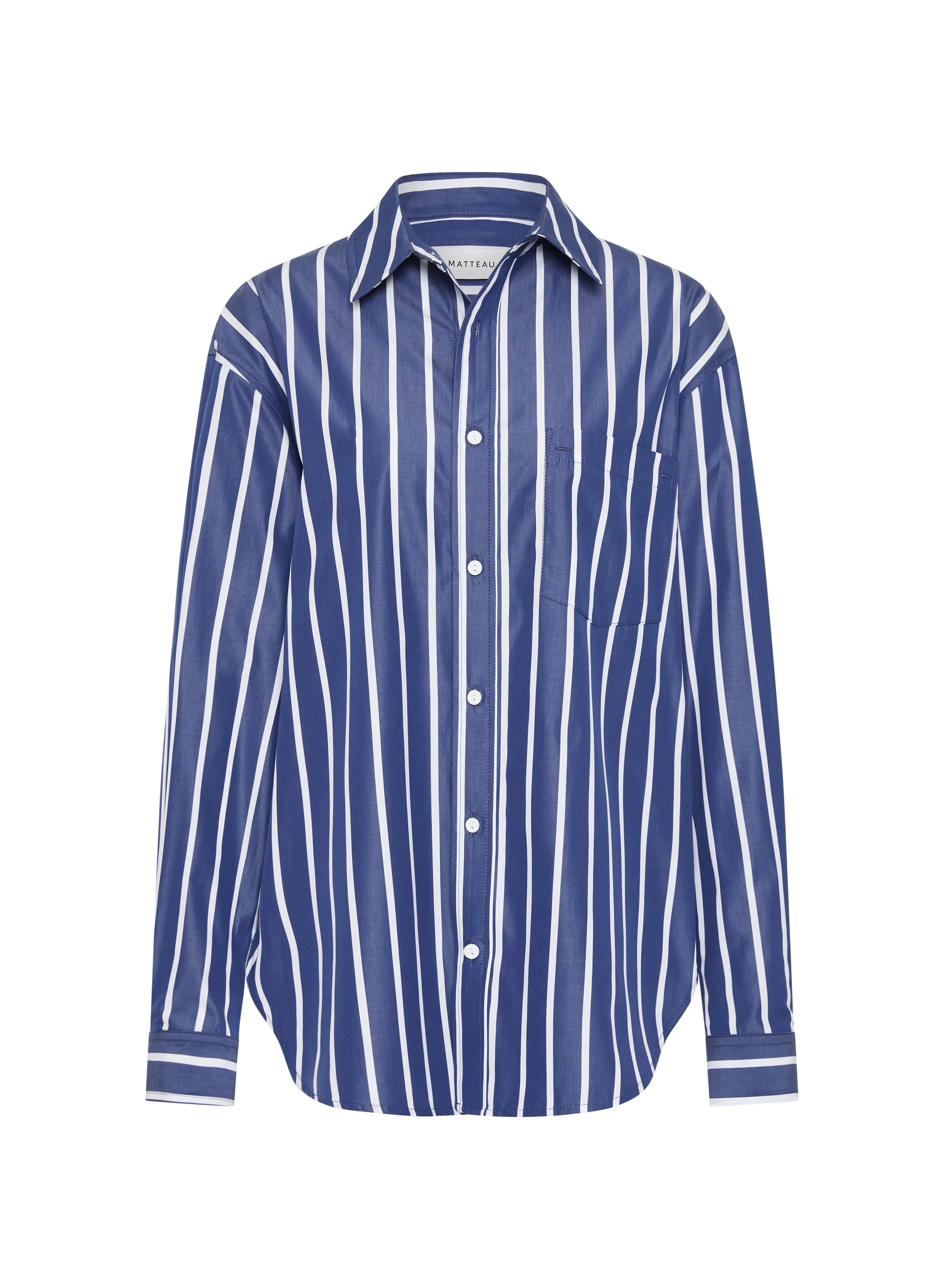 Matteau Classic Stripe Shirt in Marine Stripe