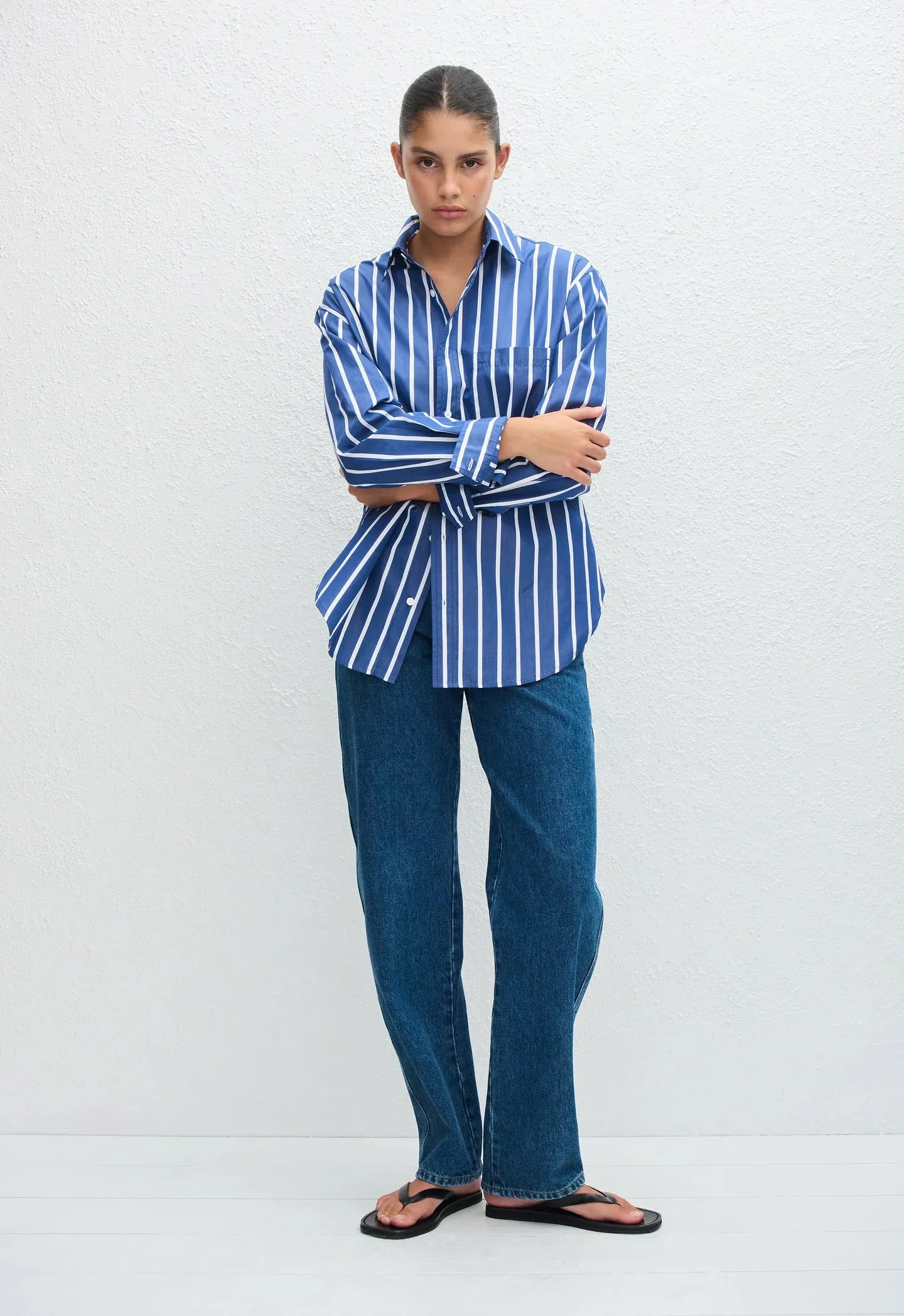 Matteau Classic Stripe Shirt in Marine Stripe
