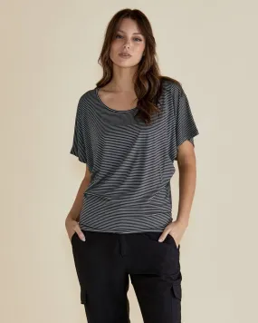 Maui Tee - Charcoal Stripe