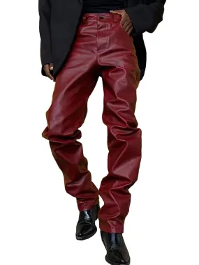 Men's Stylish Retro Straight Leather Pants