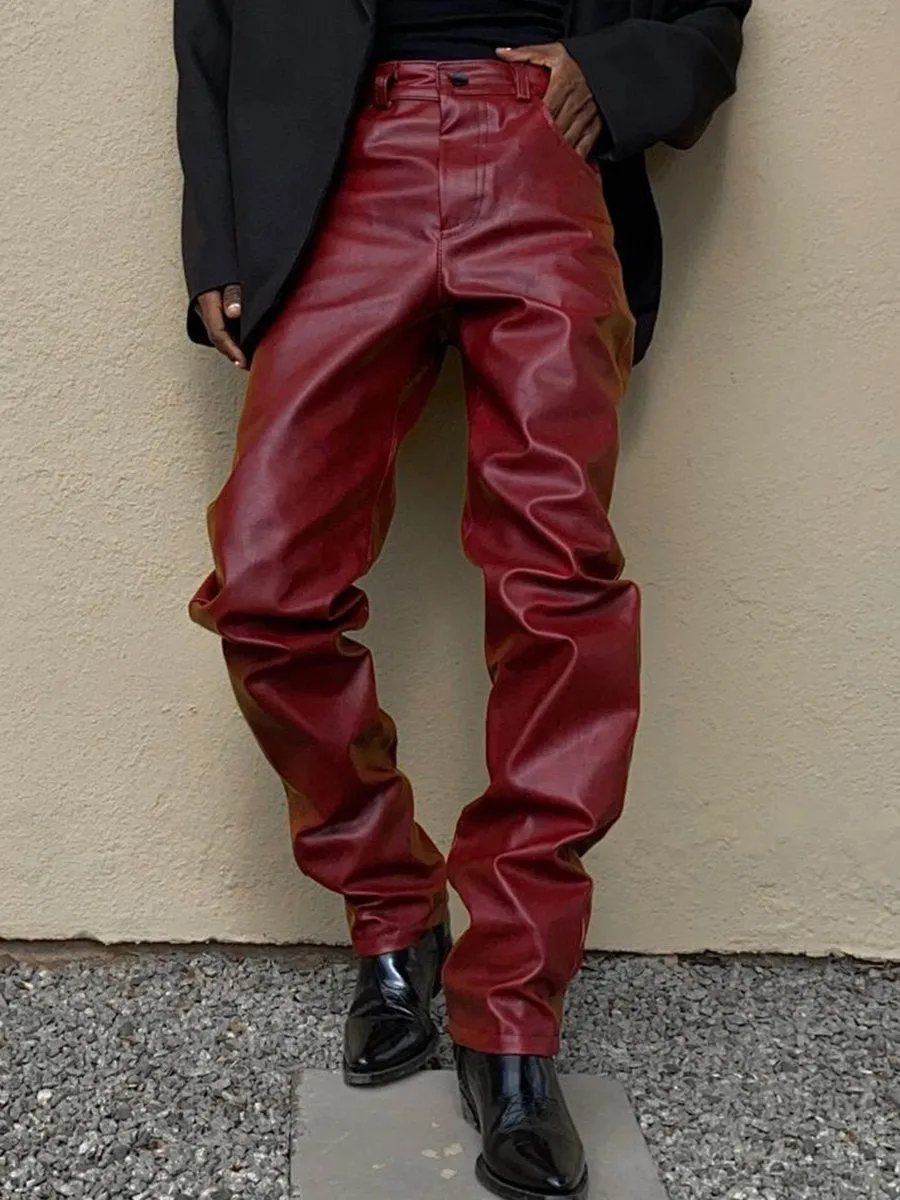 Men's Stylish Retro Straight Leather Pants