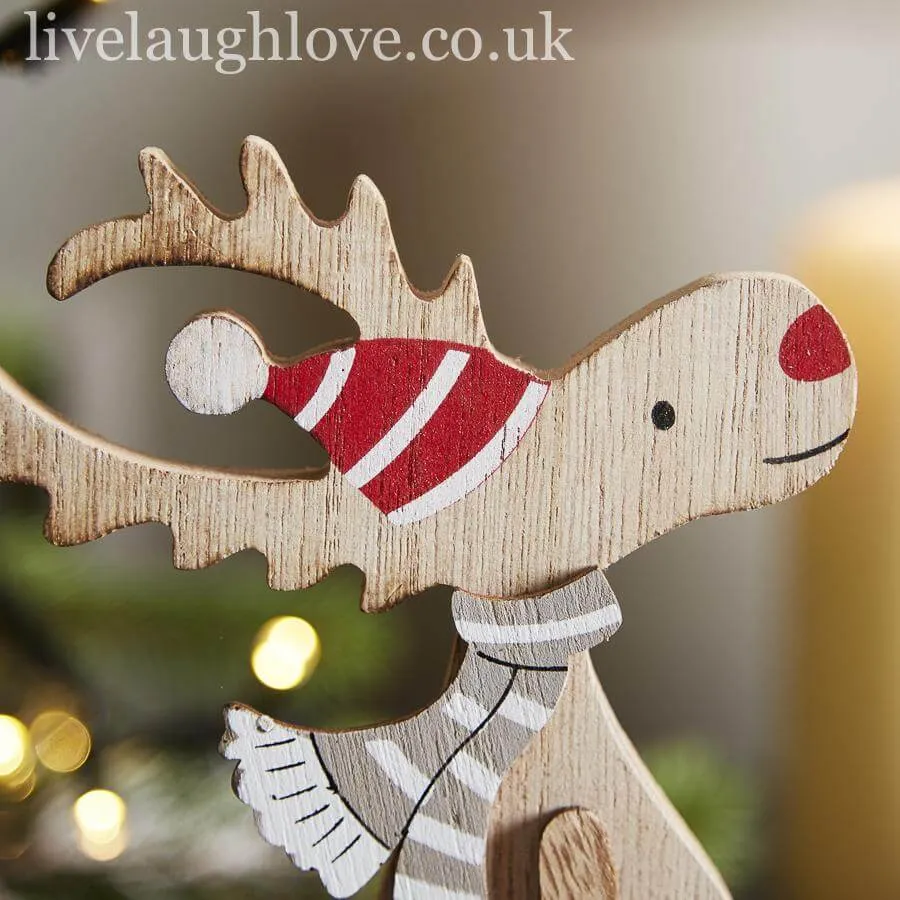 Mr & Mrs Rudolf Wooden Shelf Sitters