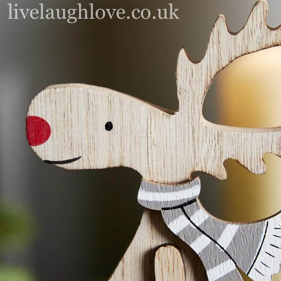 Mr & Mrs Rudolf Wooden Shelf Sitters