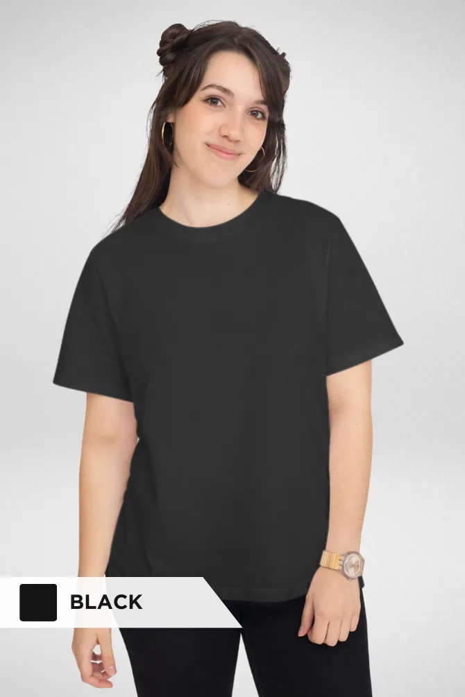 Mustard yellow and Black Plain T-shirts Combo for Women