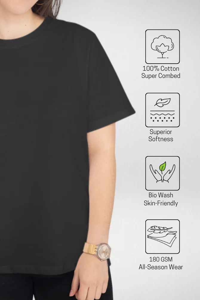 Mustard yellow and Black Plain T-shirts Combo for Women