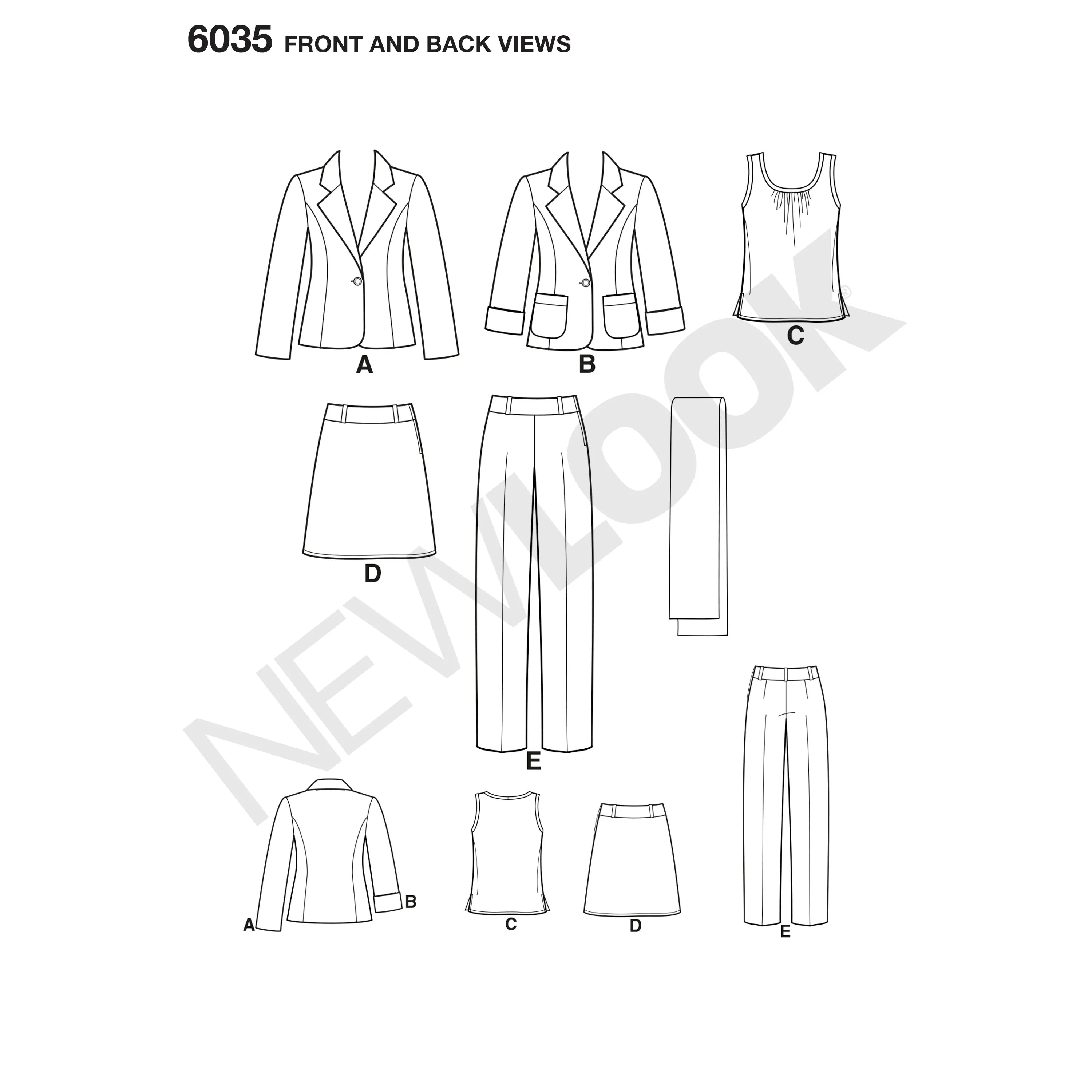 New Look Sewing Pattern 6035 - Misses' Separates