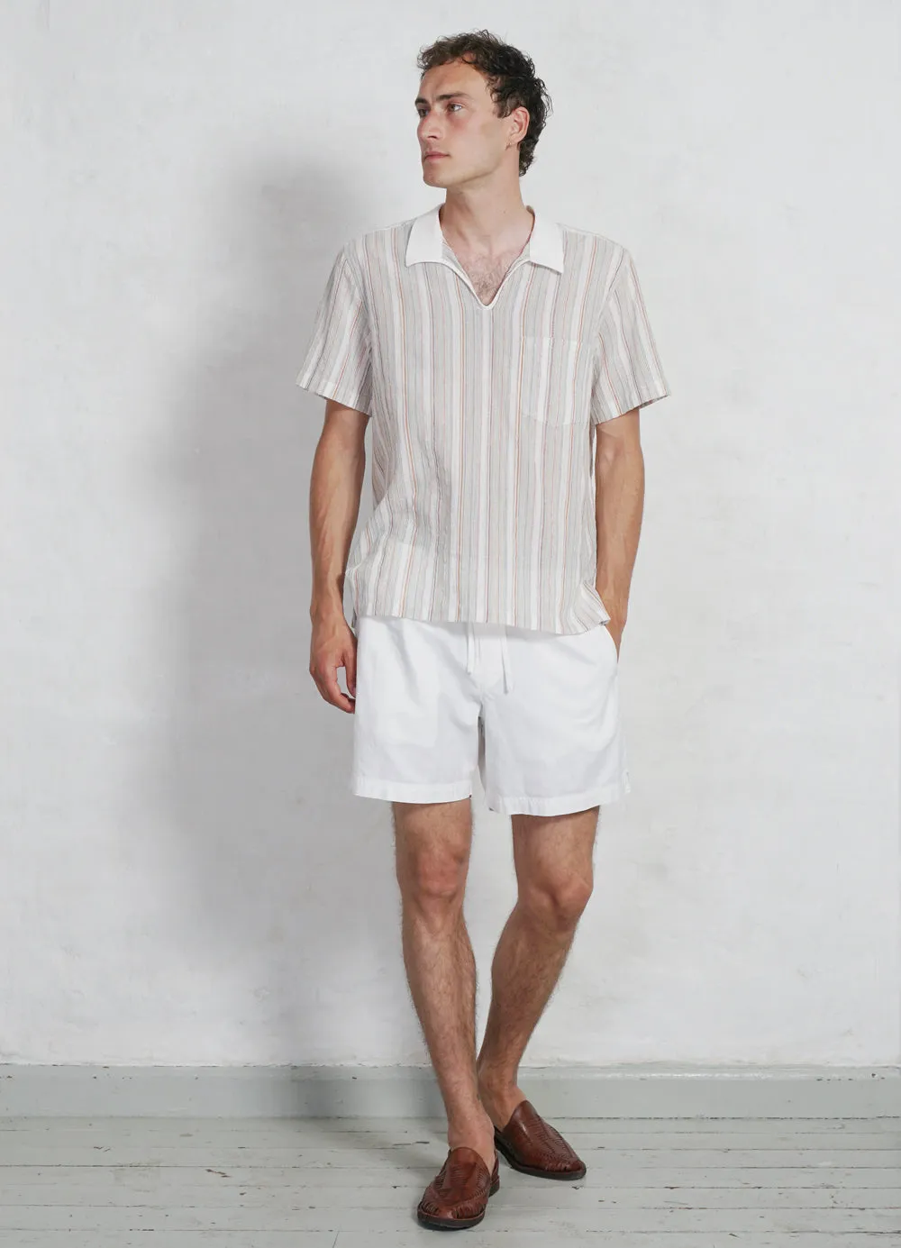 PHILIP | Short Sleeve Pull-On Shirt | Vanilla
