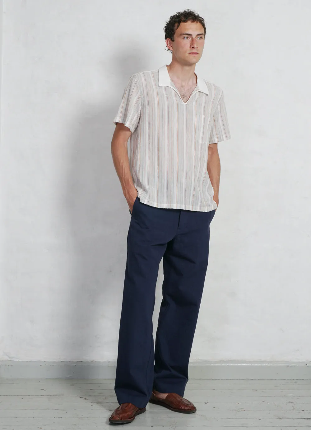 PHILIP | Short Sleeve Pull-On Shirt | Vanilla