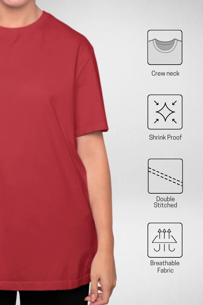 Red and Lavender Oversized T-Shirts Combo for Women