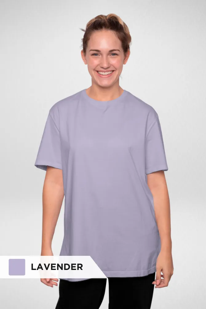 Red and Lavender Oversized T-Shirts Combo for Women