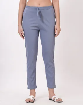 Satrangi Women's Slate Grey Viscose Lycra Trouser
