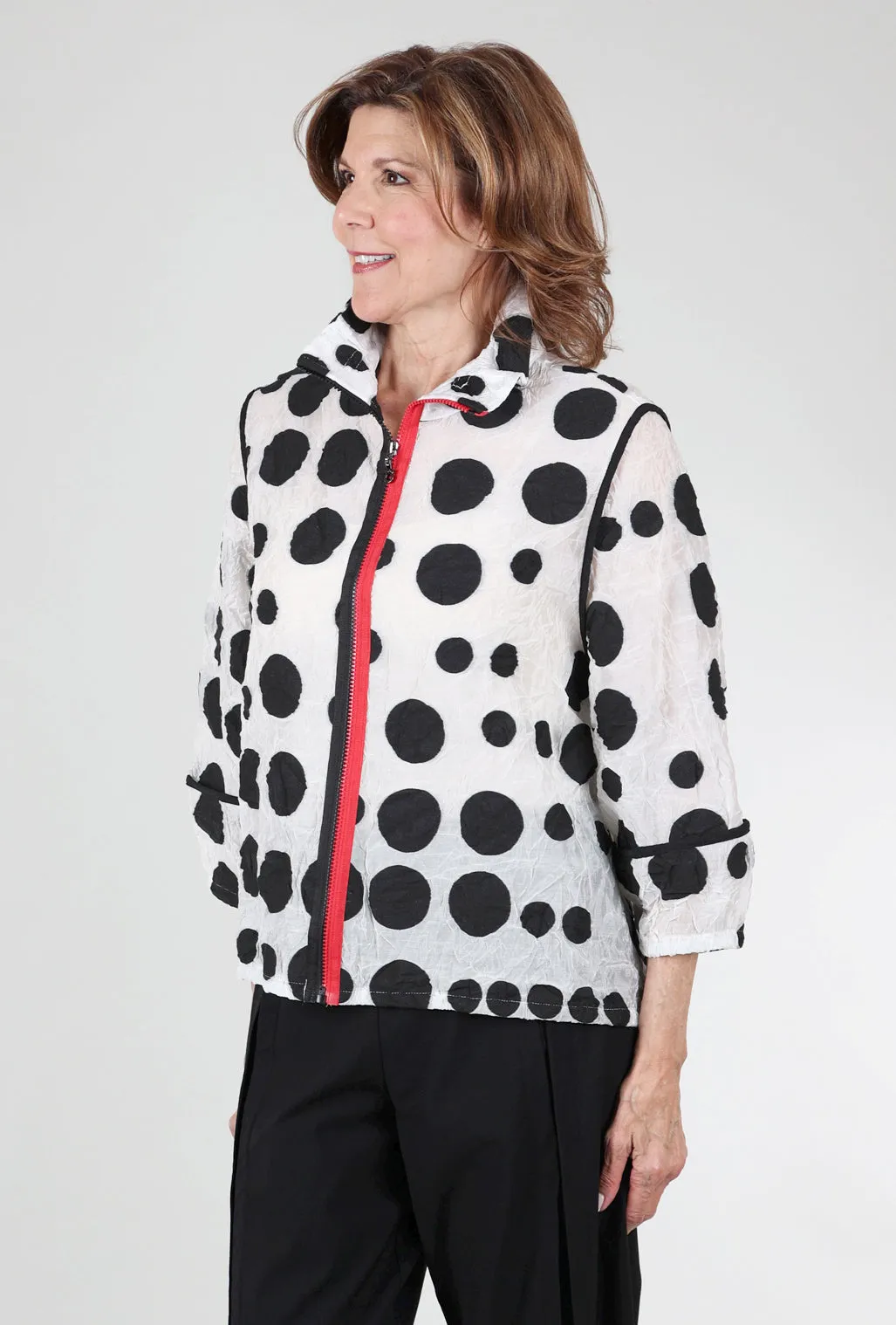 Shot of Red Jacket, White/Black