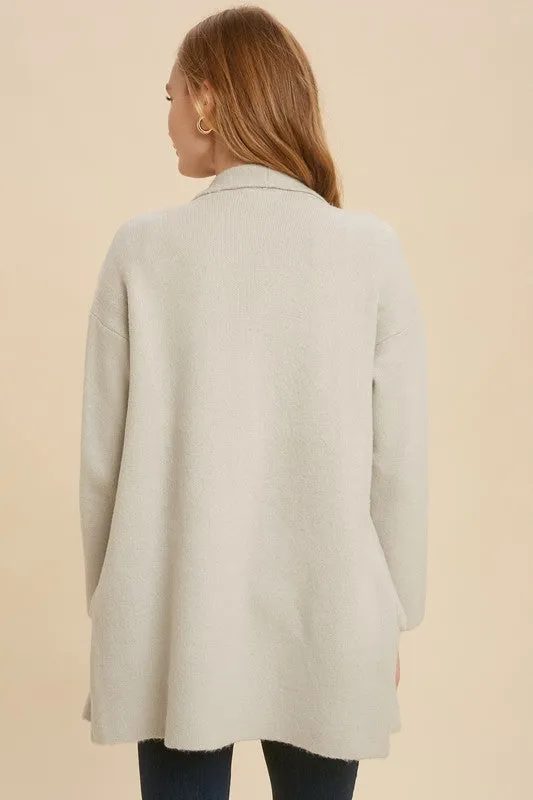 Silver Lapel Cardigan