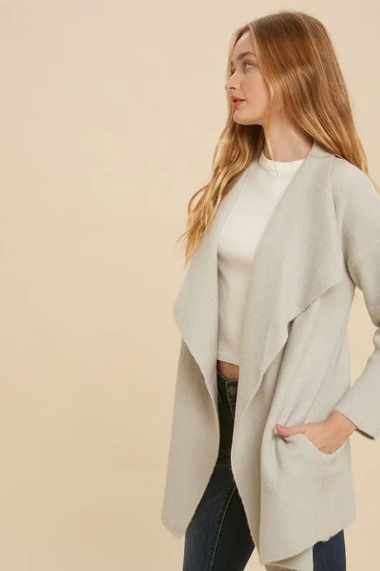 Silver Lapel Cardigan
