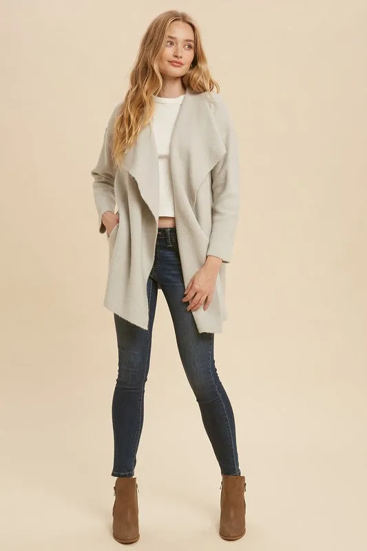 Silver Lapel Cardigan