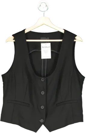 Simply Be Black Buttoned Vest UK 16