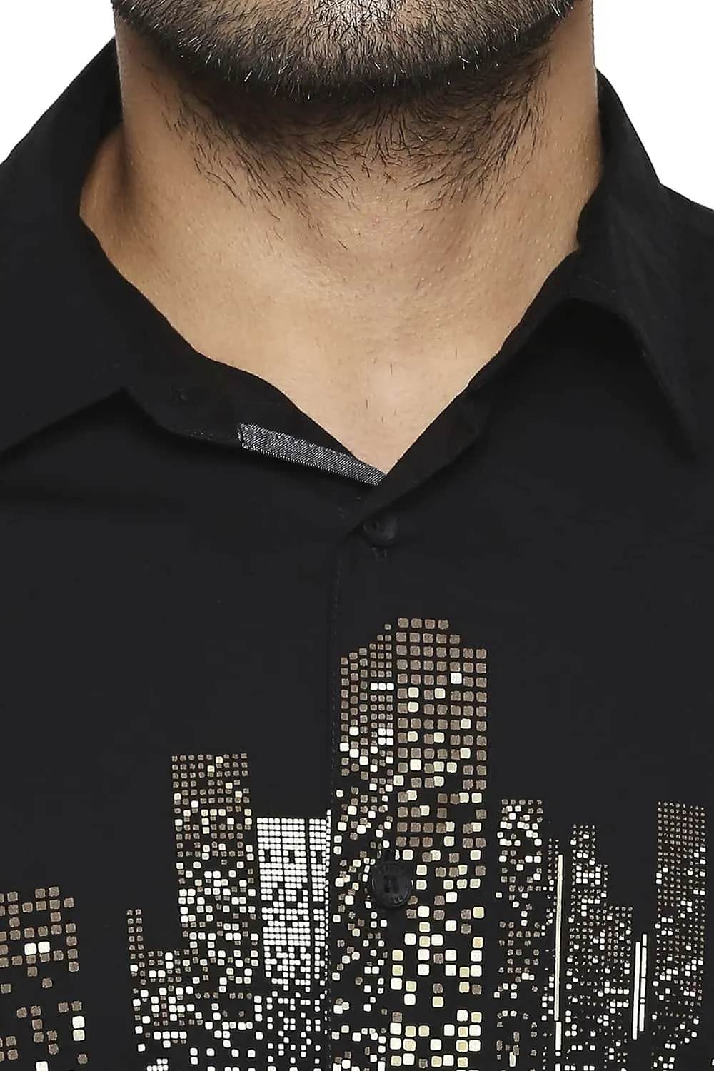 Slim Fit Line Printed Shirt