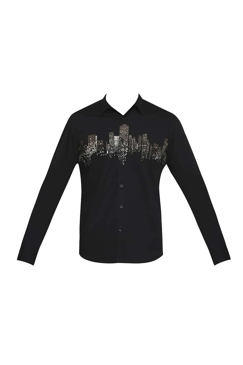 Slim Fit Line Printed Shirt
