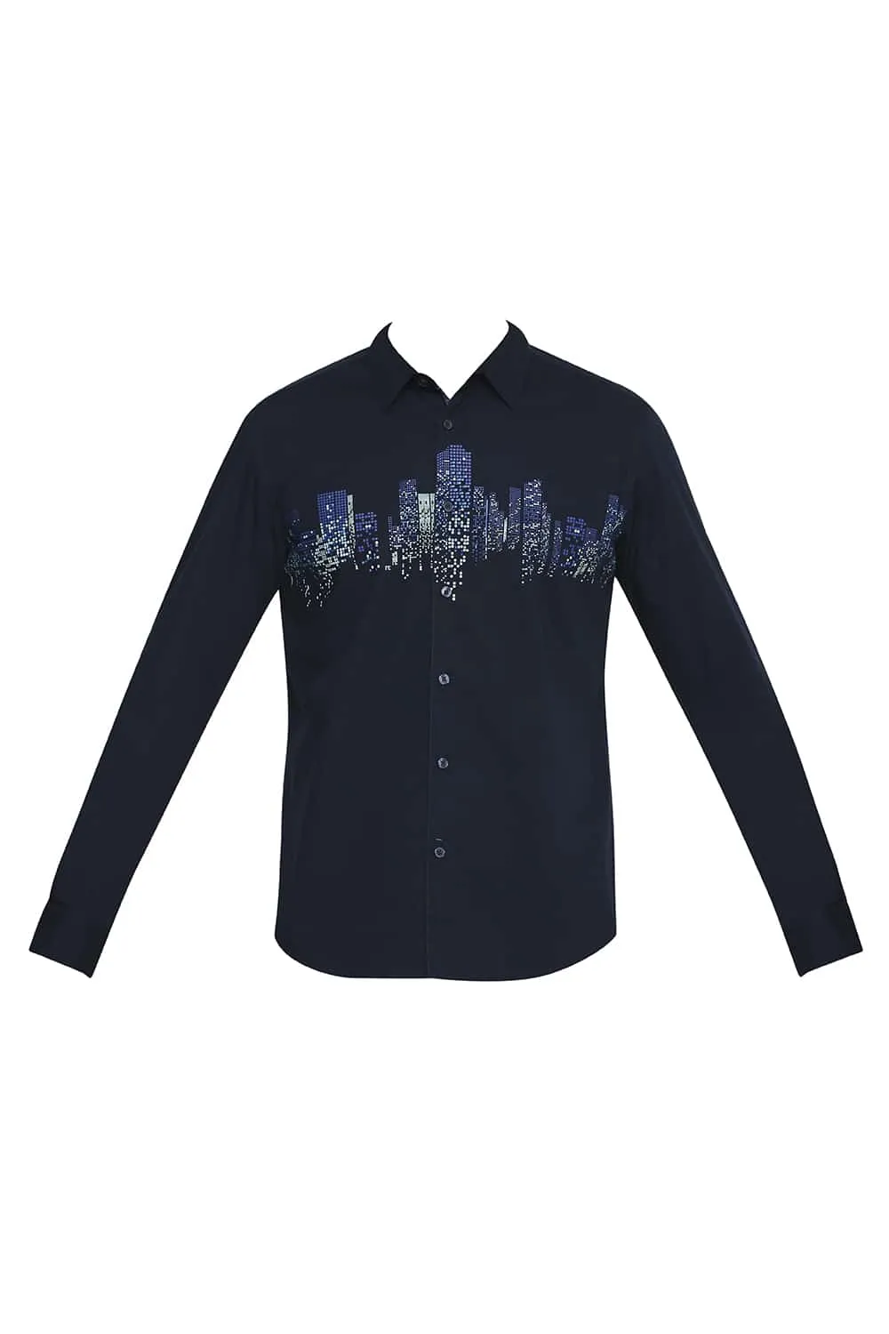Slim Fit Line Printed Shirt