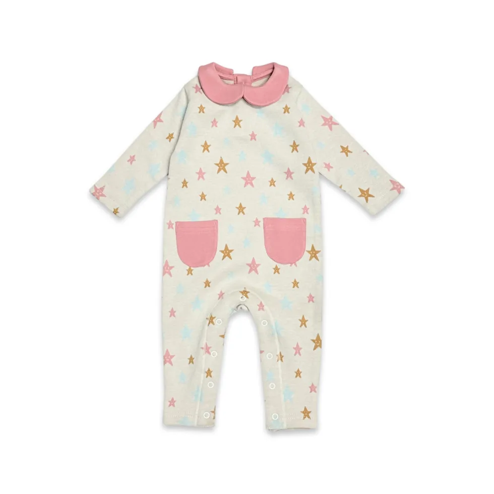 Stars Peter Pan Jacquard Baby Jumpsuit