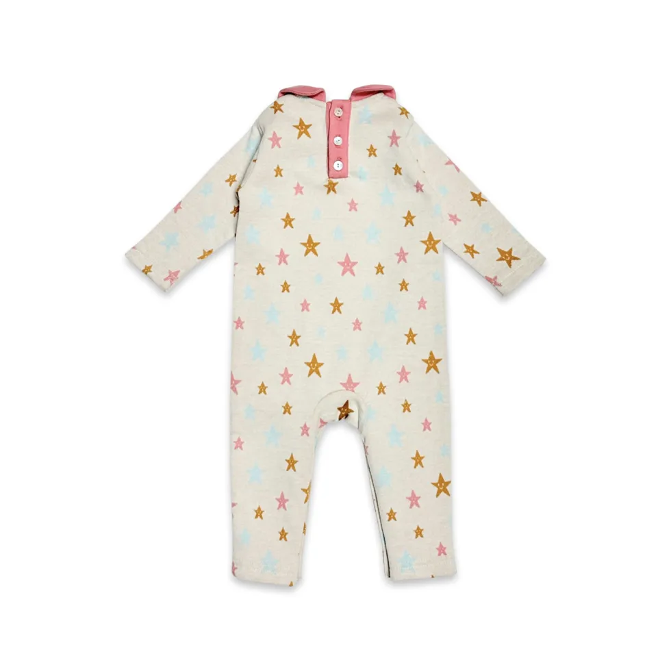 Stars Peter Pan Jacquard Baby Jumpsuit