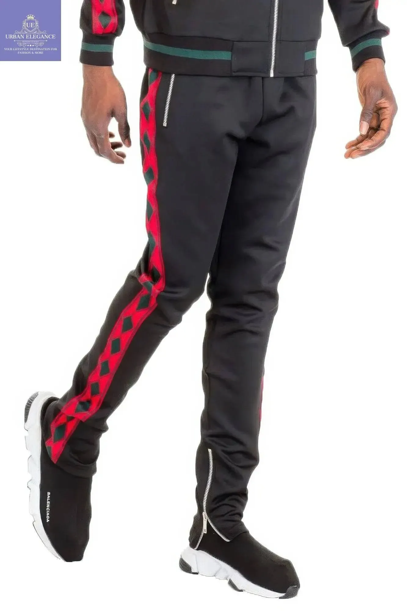 Stylish Diamond Accented Track Pants