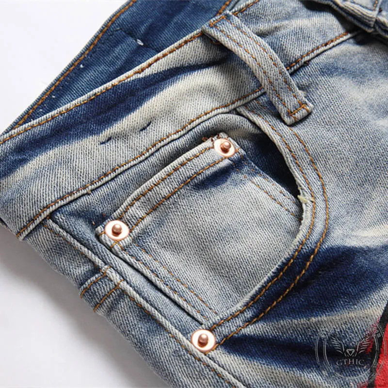 Stylish Flame Cotton Skull Pants
