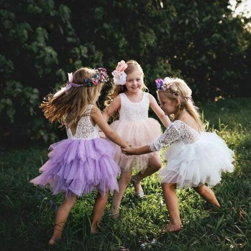 Stylish Lovely Girls' Lace Princess Dresses For Party Ceremony