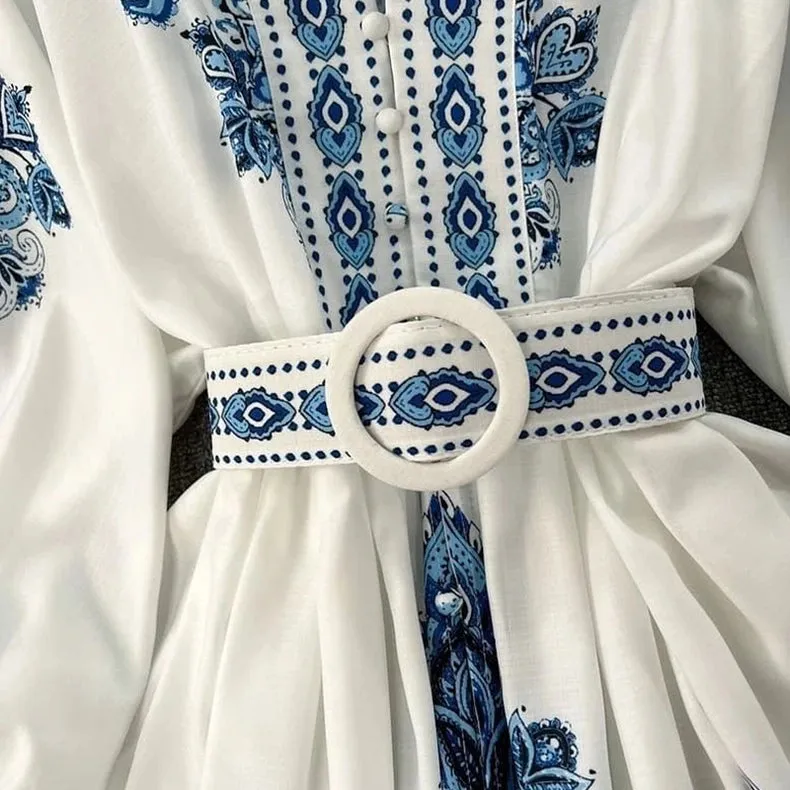 Stylish V-Neck Bohemian Ethnic Style Dress