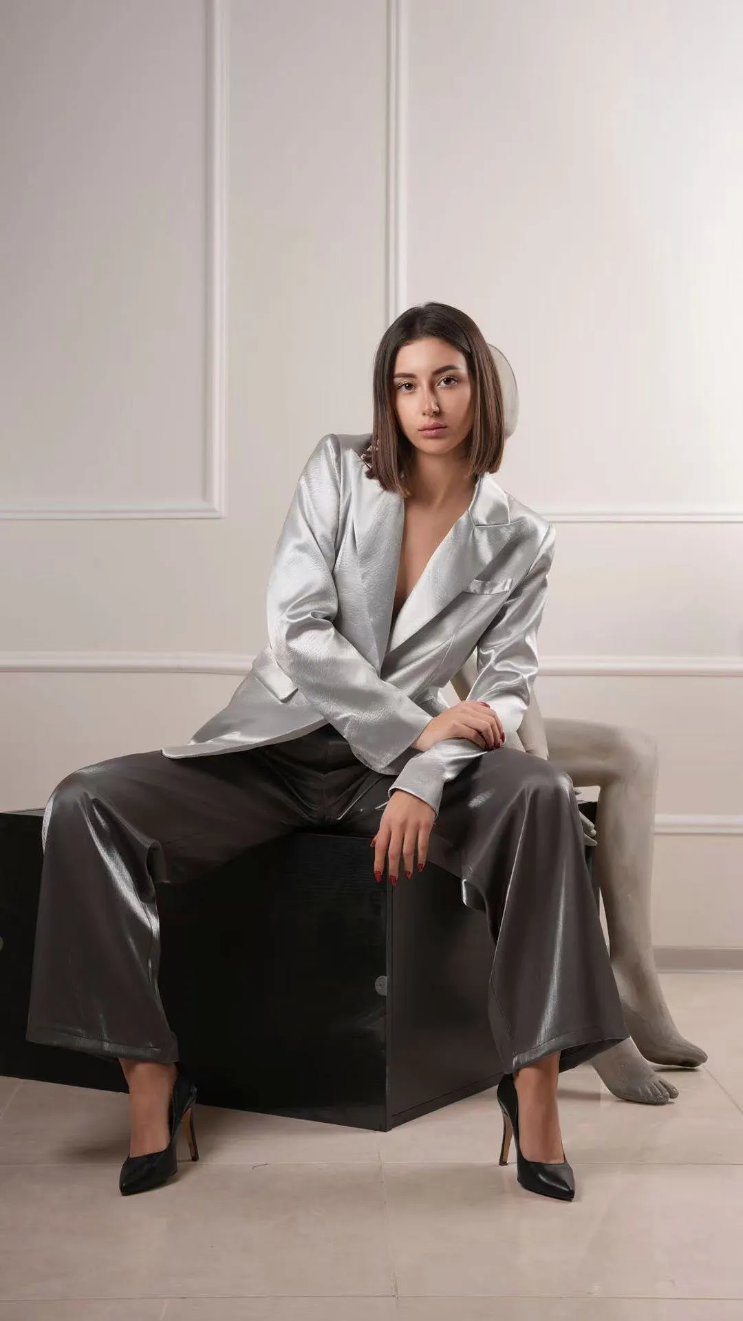 Textured oversized blazer wholesale